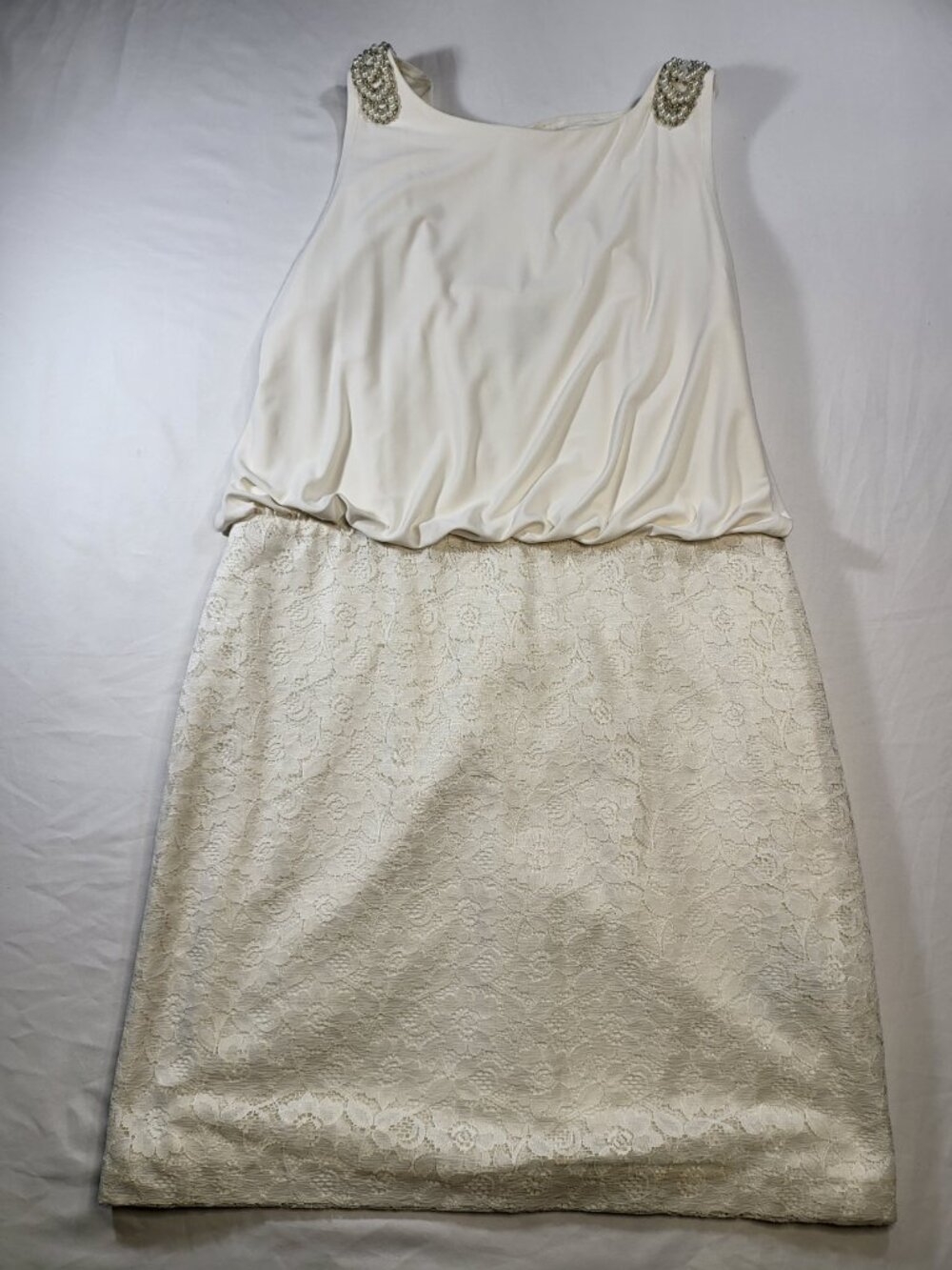 Scarlett Nite Ivory‎ Lace & Satin Dress Size 10